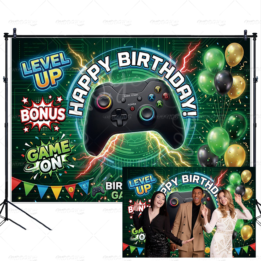 Photography Lightning - Gamer Gaming Birthday Photography Background Gamepad