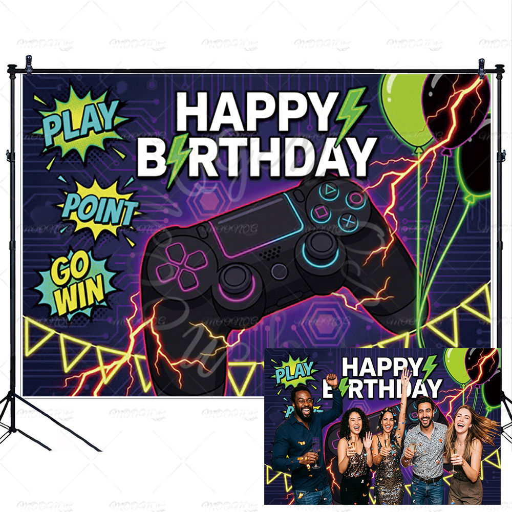 Photography Lightning - Gamer Gaming Birthday Photography Background Gamepad