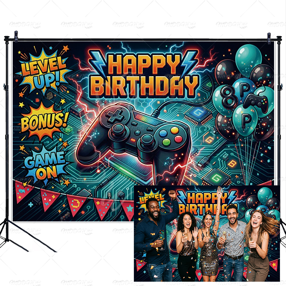 Photography Lightning - Gamer Gaming Birthday Photography Background Gamepad