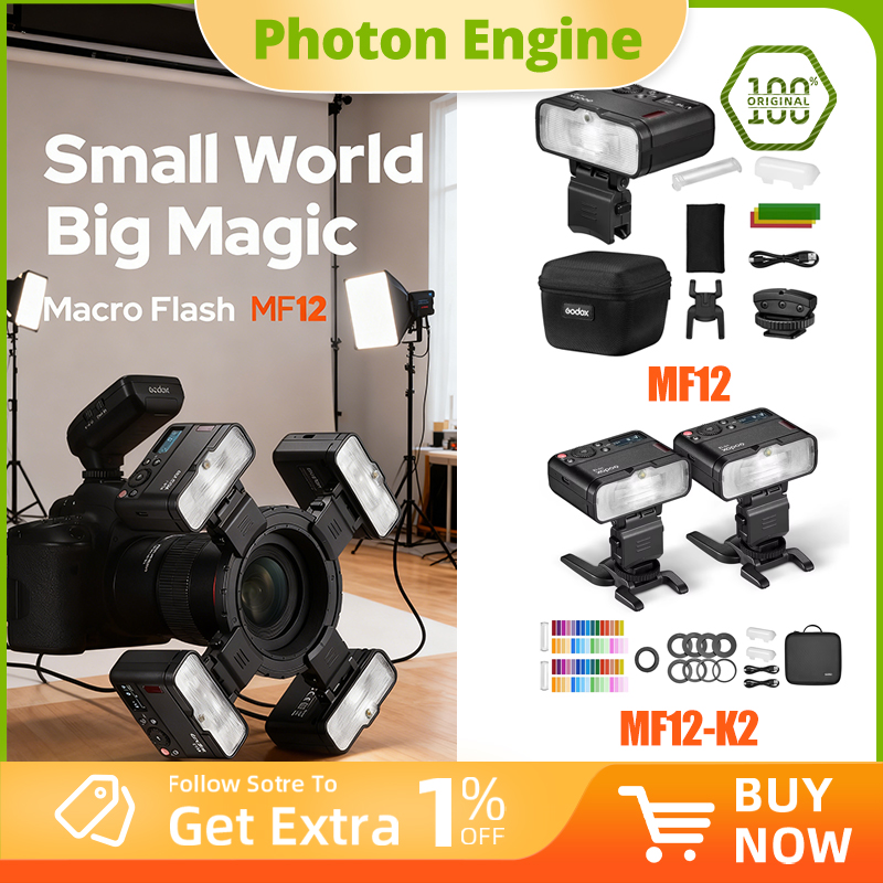 Macro Photography Lighting Kit - Godox MF12-K2 Macro Flash 2 Light