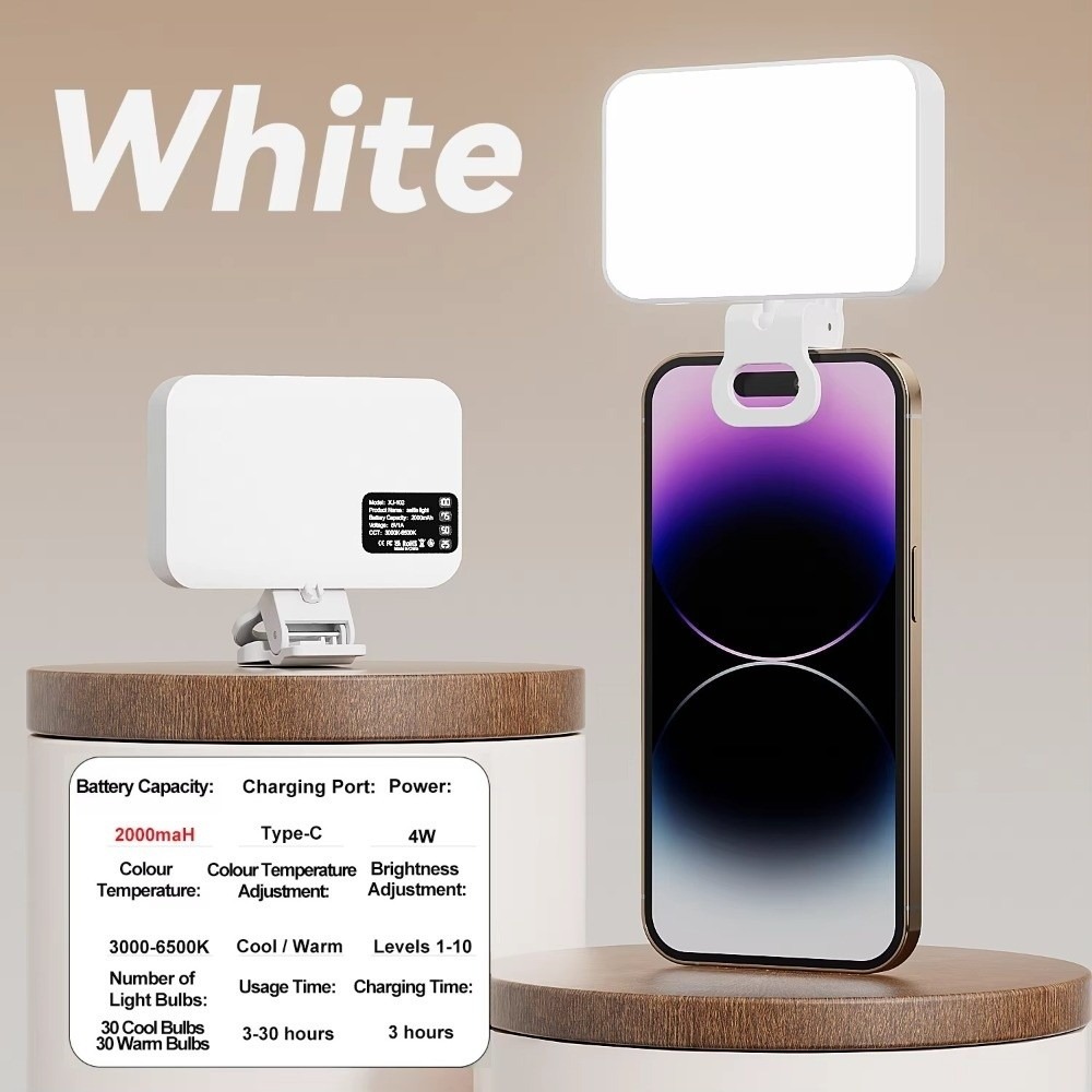 Photography Lighting With Flash - 800/1000mAh LED Selfie Light USB Rechargeable