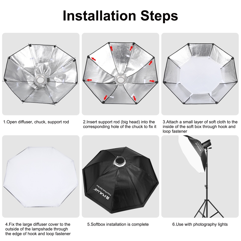 PULUZ 95cm Octagon Photography - Photography Lighting With Flash ulasan dan harga
