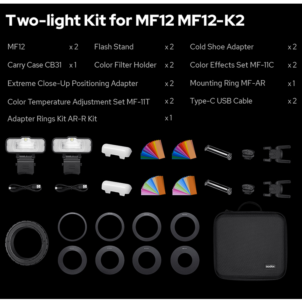 Godox MF12-K2 Macro Flash 2 Li - Macro Photography Lighting Kit ulasan dan harga